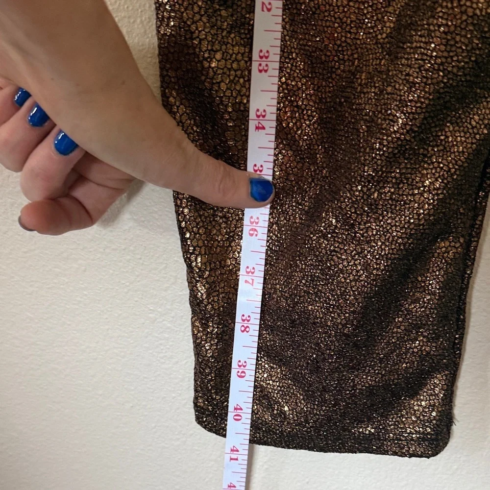 Chic Soul Metallic Gold Leggings, 3X